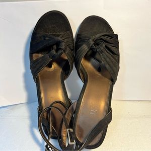 Bijou Size 8M Black Peep Toe Ankle Strap 3" Heel